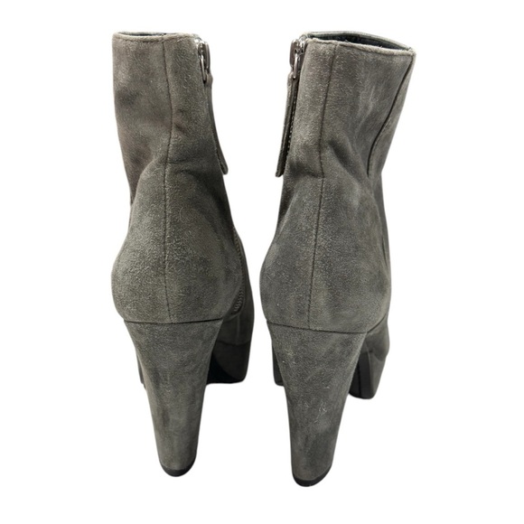 Alice + Olivia Grey Suede Platform Side Zip Booties - Size EU 37.5, US 7 - Picture 7 of 13